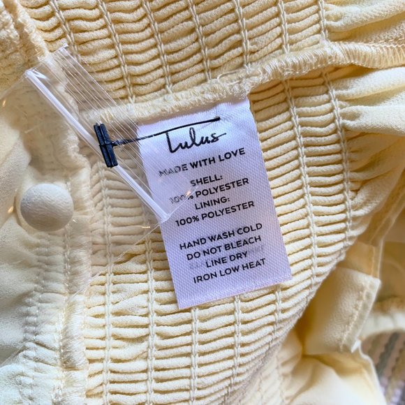 NWT Lulus Bring the Style Light Yellow Puff Sleeve Peplum Crop Top - Picture 6 of 11